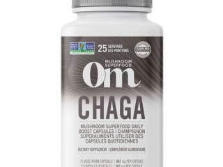 Chaga Mushroom 75 Caps by Om Mushrooms