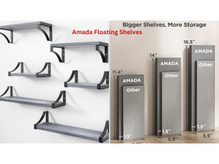 Amada Floating Shelves, 6 Rustic Wood Shelves