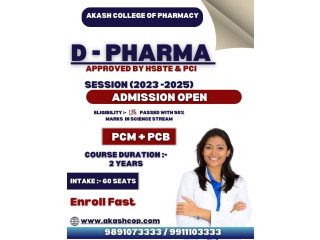 ADMISSION OPEN FOR D PHARMACY SESSION 23-25