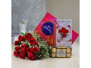 Flower Bouquet with Chocolate Online Delivery in India on same day from OyeGifts