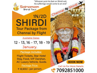 Shirdi Tour Package from Chennai on 18-19 January