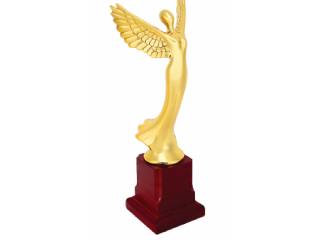 Customised Resin Golden Angel Wing Metal Trophy