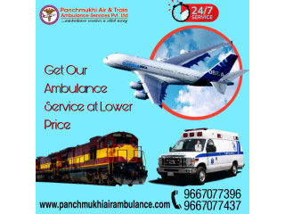 Hire Panchmukhi Air and Train Ambulance Services in Patna with Life-Saver Medical Tools