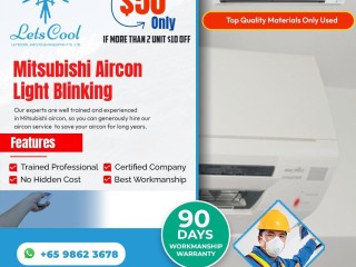 Mitsubishi aircon light blinking