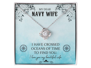 Love Knot Necklace To My Navy Wife PKT