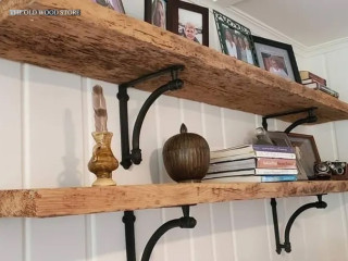 Rustic Reclaimed Wood Floating Shelves - Sustainable Home Décor