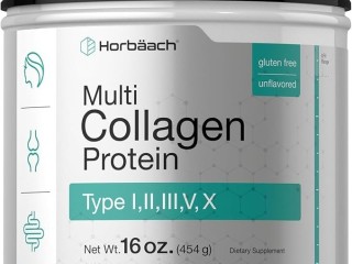 Horbäach Multi Collagen Protein Powder 16 oz | Type I, II, III, V, X | Hydrolyzed Collagen Peptide Powder | Keto & Paleo Friendly | Unflavored ..