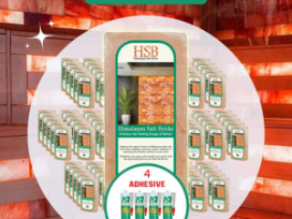 Himalayan Salt Tiles 8 x 4 x 1 | Pack of 100 (4 Adhesive Deal)