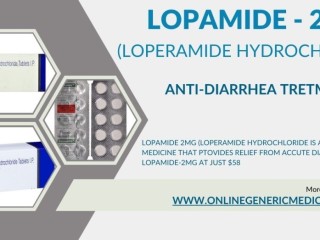 Lopamide (loperamide hydrocholide) - An anti diarrhea remedy | Now available at just $58