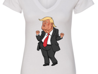 Trump 2024 | Donald Trump Shot Cartoon V-Neck T-Shirt