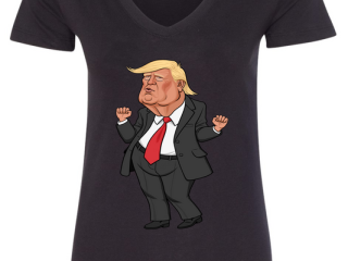 America First! | Donald Trump Shot Cartoon V-Neck T-Shirt