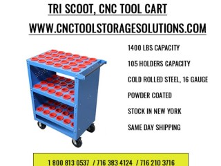 Introducing the Tri Scoot by Uratech USA Inc. High-Capacity CNC Tool Cart for Ultimate Efficiency