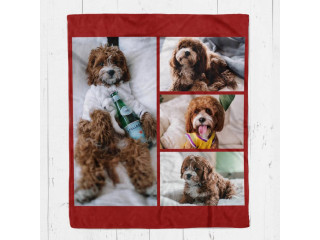 Custom Pet Photo Collage Blanket