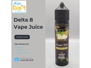 Unleash your stress or anxiety with Skin Dipt's Delta 8 Vape Juice!