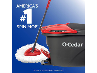O-Cedar EasyWring Microfiber Spin Mop, Bucket Floor Cleaning System, R